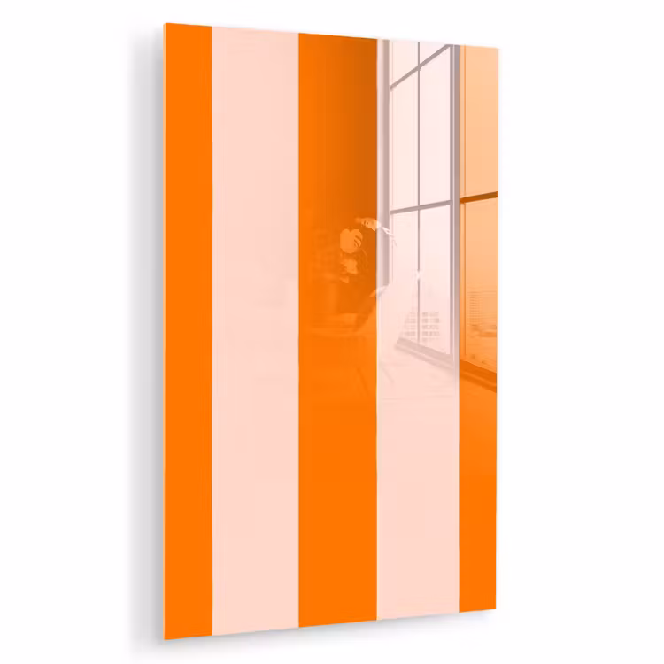 Glas schilderij - Strepen - Modern - Oranje — 1