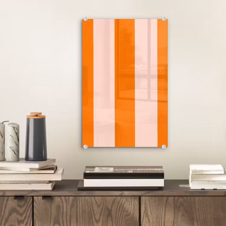 Glas schilderij - Strepen - Modern - Oranje — 2