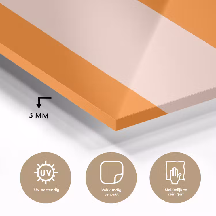 Glas schilderij - Strepen - Modern - Oranje — 3