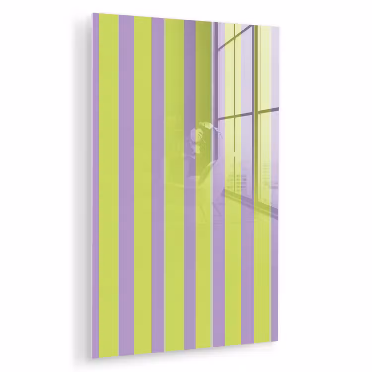 Glas schilderij - Strepen - Patroon - Groen — 1