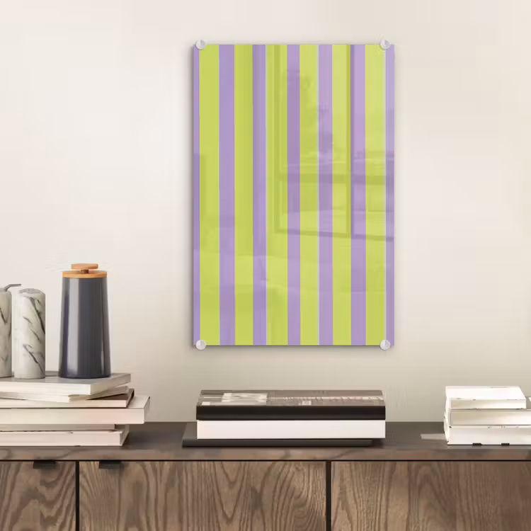Glas schilderij - Strepen - Patroon - Groen — 2