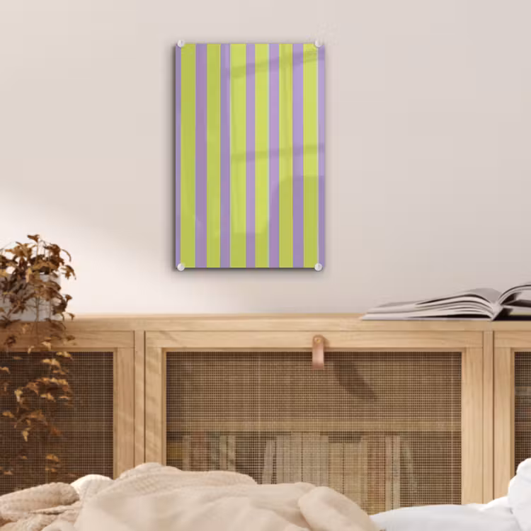 Glas schilderij - Strepen - Patroon - Groen — 5