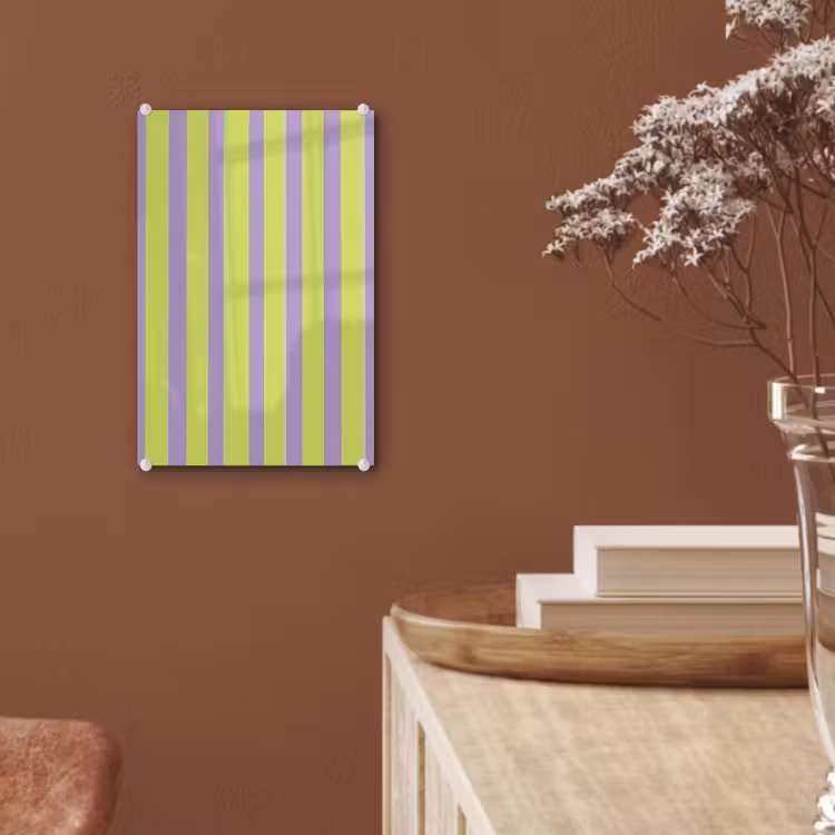 Glas schilderij - Strepen - Patroon - Groen — 6