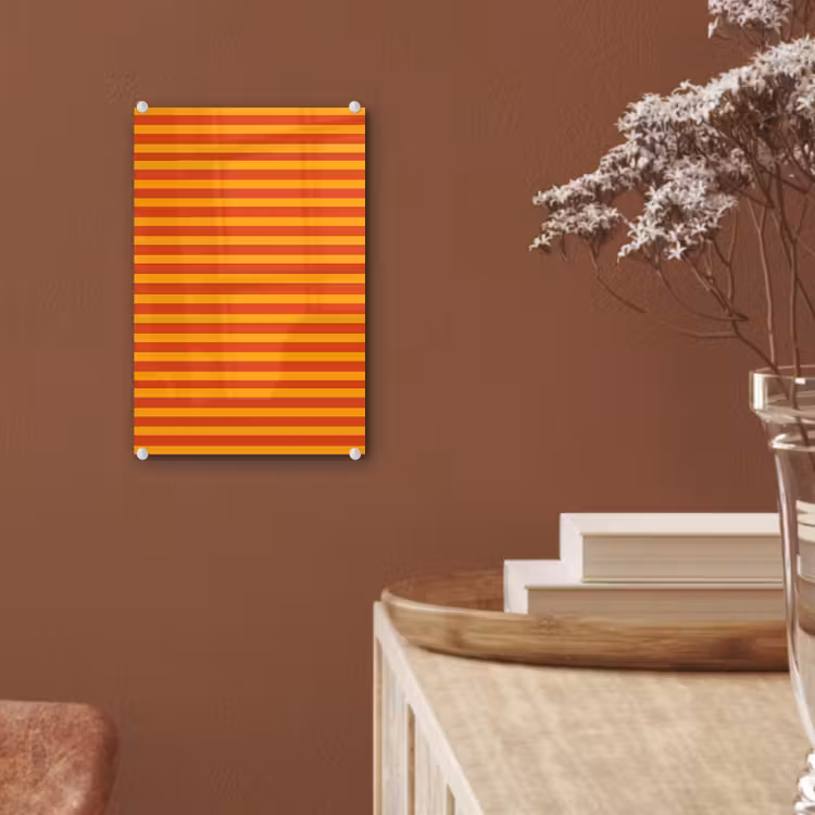 Glas schilderij - Strepen - Patroon - Oranje — 6