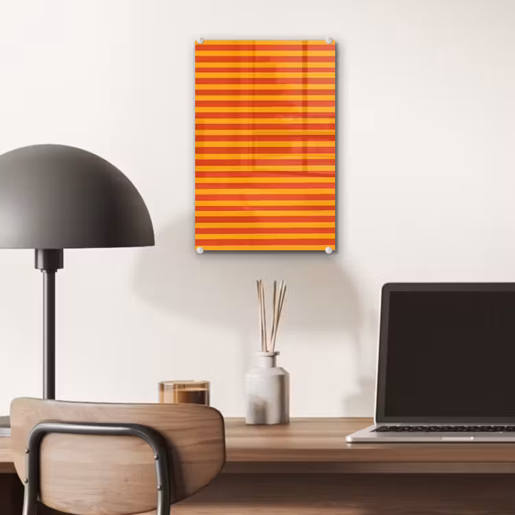 Glas schilderij - Strepen - Patroon - Oranje — 7