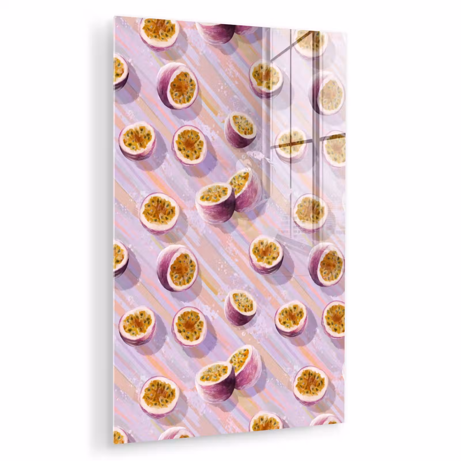 Glas schilderij - Passievrucht - Tropisch - Paars — 1