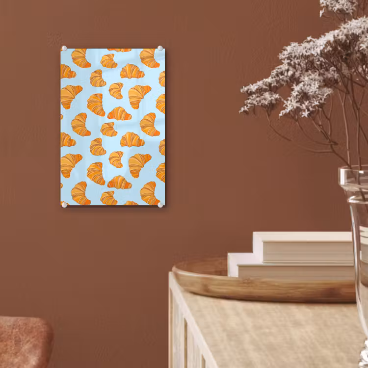 Glas schilderij - Croissant - Speels - Blauw — 6