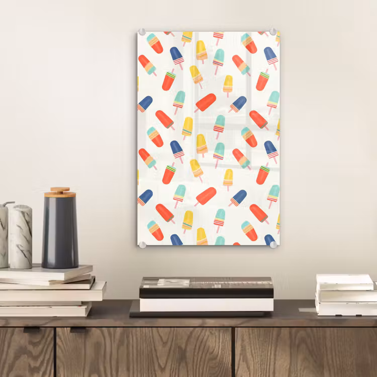 Glas schilderij - IJsjes - Speels - Kleurrijk — 2