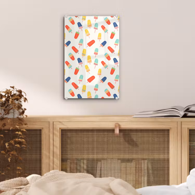 Glas schilderij - IJsjes - Speels - Kleurrijk — 5