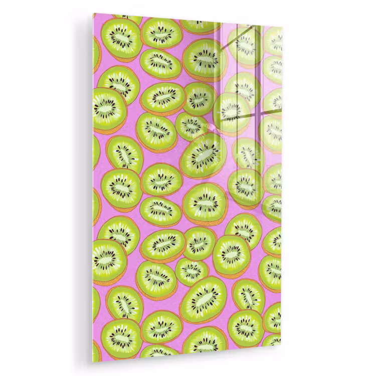 Glas schilderij - Kiwi - Speels - Groen — 1