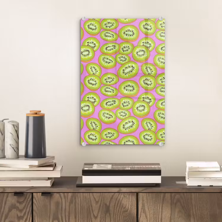 Glas schilderij - Kiwi - Speels - Groen — 2