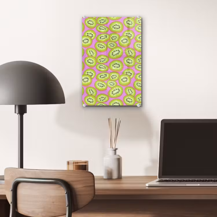 Glas schilderij - Kiwi - Speels - Groen — 7