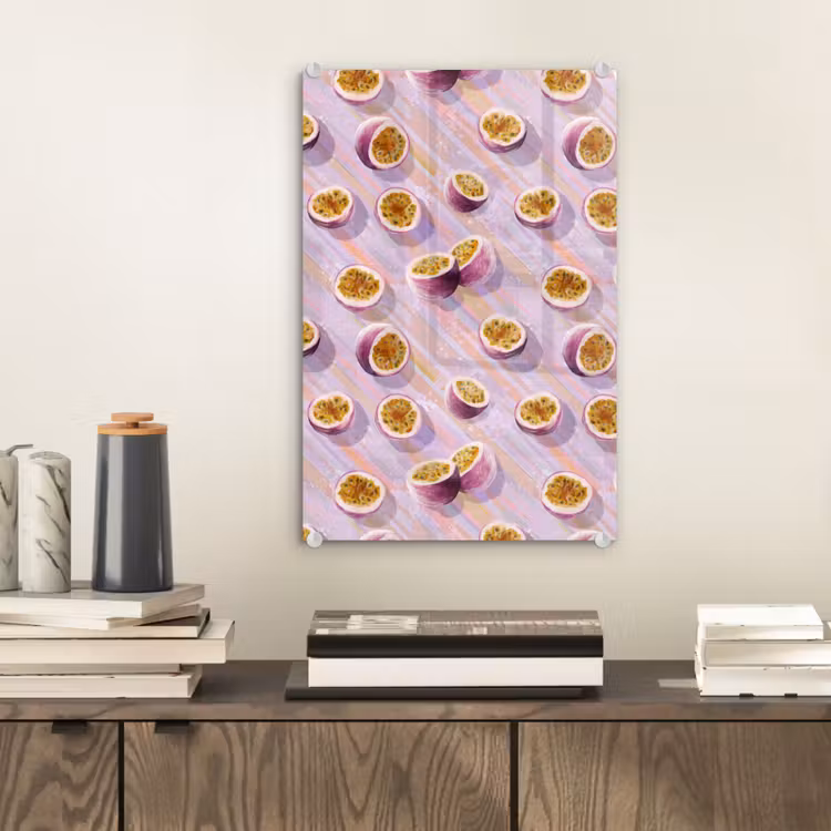 Glas schilderij - Passievrucht - Tropisch - Paars — 2