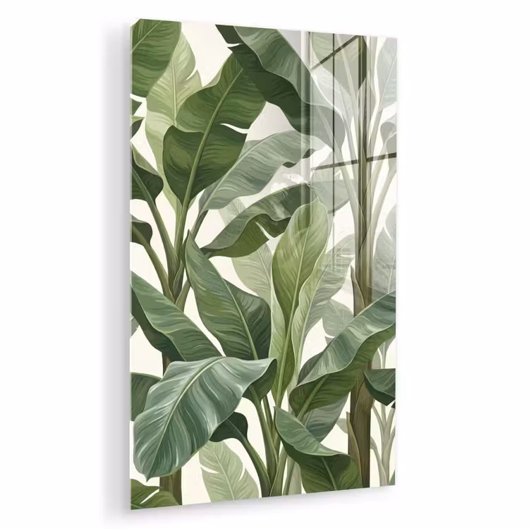 Glas schilderij - Planten - Bladeren - Tropisch - Groen — 1