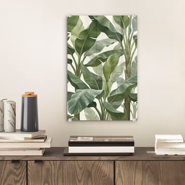 Glas schilderij - Planten - Bladeren - Tropisch - Groen — 2