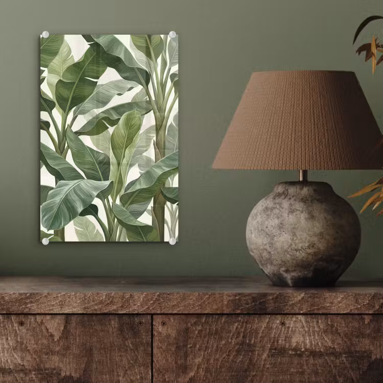 Glas schilderij - Planten - Bladeren - Tropisch - Groen — 4
