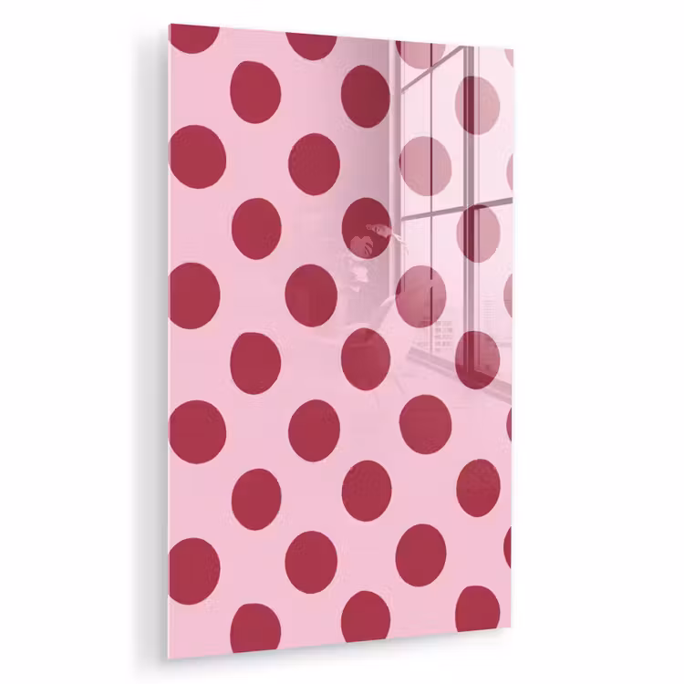 Glas schilderij - Stippen - Patroon - Bordeaux — 1