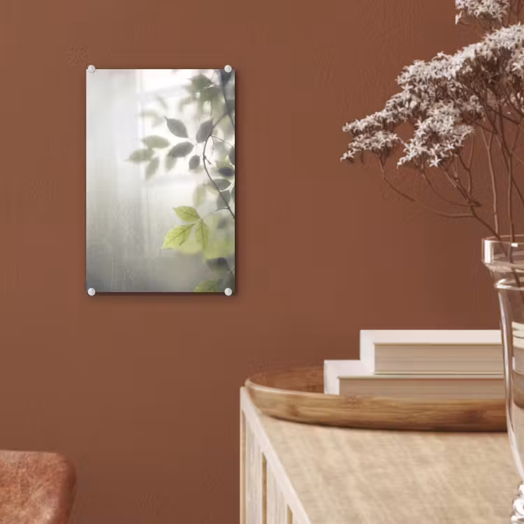 Glas schilderij - Blad - Schaduw - Natuur - Abstract - Groen — 6