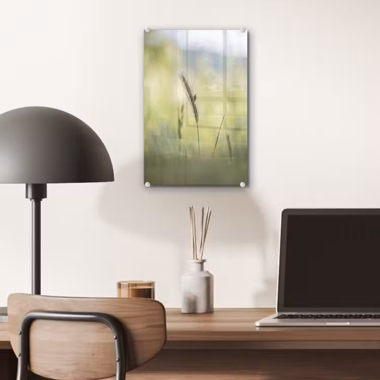 Glas schilderij - Graan - Aar - Natuur - Groen - Detail — 7