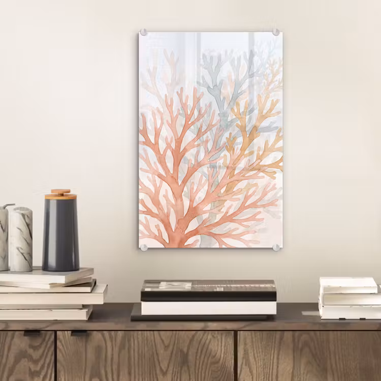 Glas schilderij - Natuur - Abstract - Aquarel - Organisch - Warm — 2