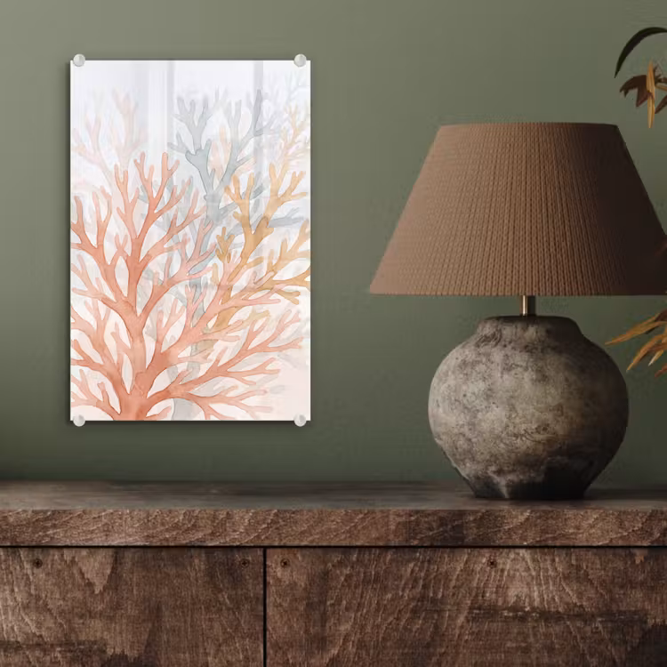 Glas schilderij - Natuur - Abstract - Aquarel - Organisch - Warm — 4