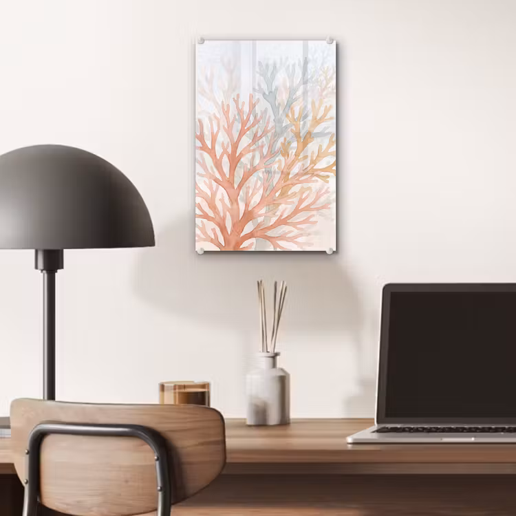 Glas schilderij - Natuur - Abstract - Aquarel - Organisch - Warm — 7