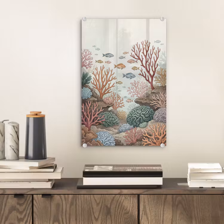 Glas schilderij - Onderwater - Koraal - Vis - Natuur — 2