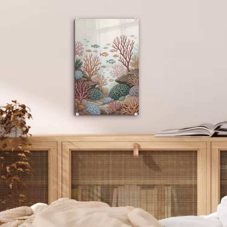 Glas schilderij - Onderwater - Koraal - Vis - Natuur — 5