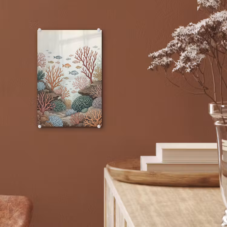 Glas schilderij - Onderwater - Koraal - Vis - Natuur — 6