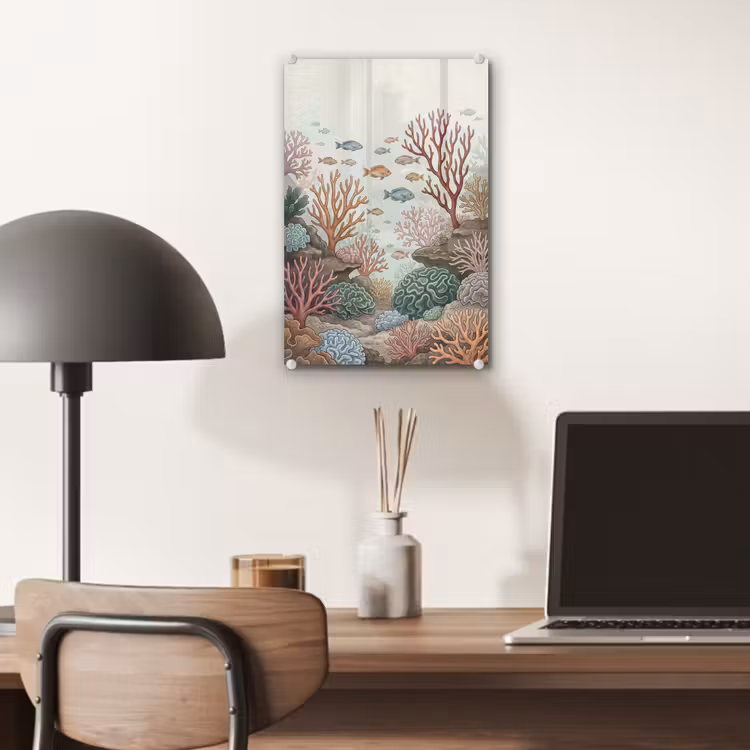 Glas schilderij - Onderwater - Koraal - Vis - Natuur — 7