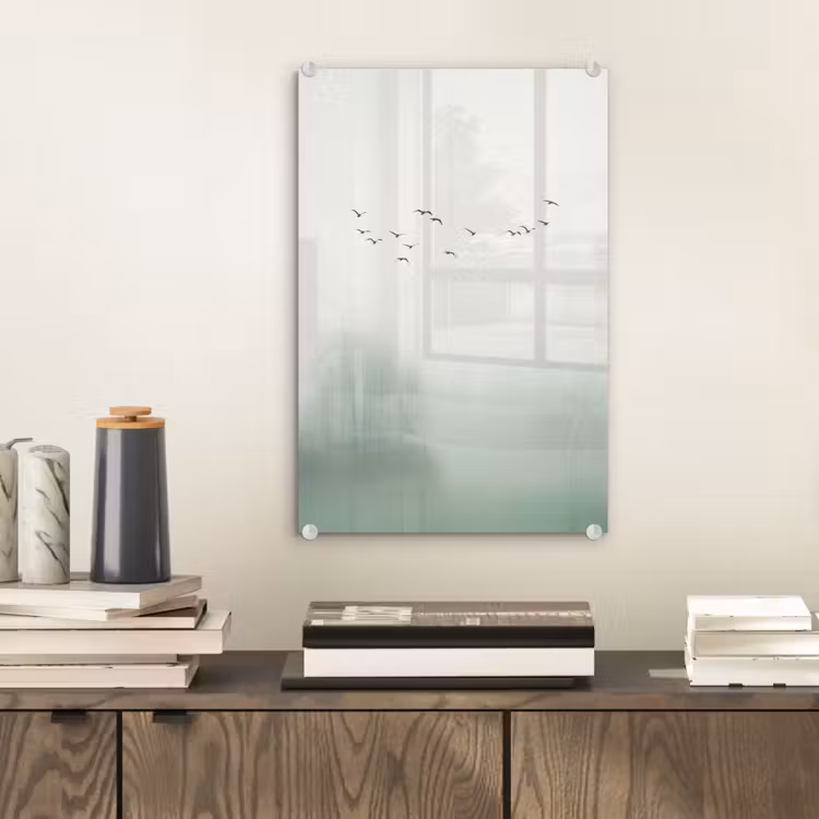 Glas schilderij - Vogel - Vlucht - Natuur - Minimalistisch — 2