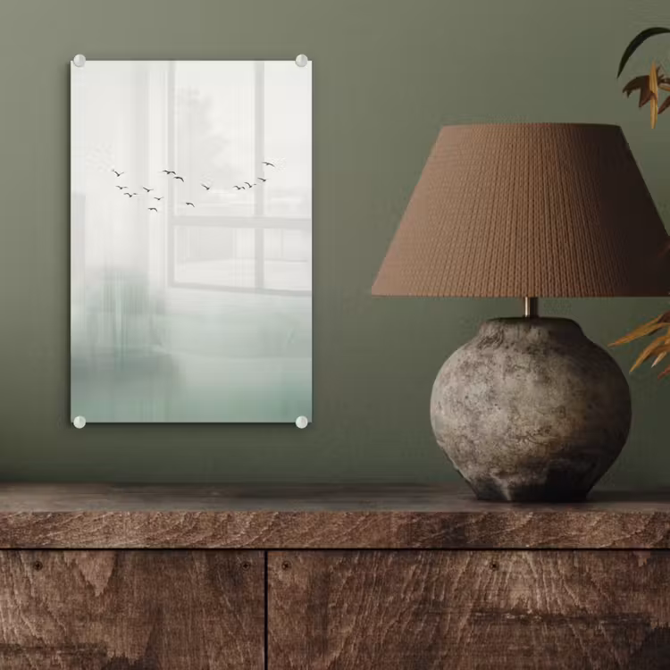 Glas schilderij - Vogel - Vlucht - Natuur - Minimalistisch — 4