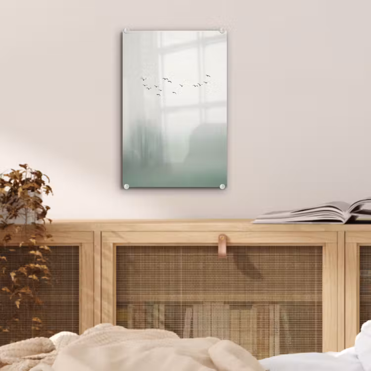 Glas schilderij - Vogel - Vlucht - Natuur - Minimalistisch — 5