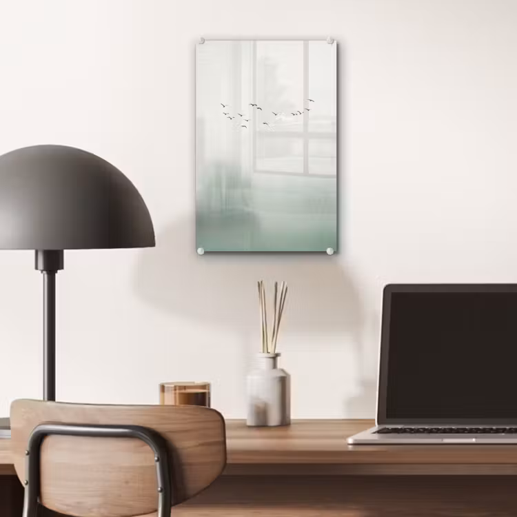 Glas schilderij - Vogel - Vlucht - Natuur - Minimalistisch — 7
