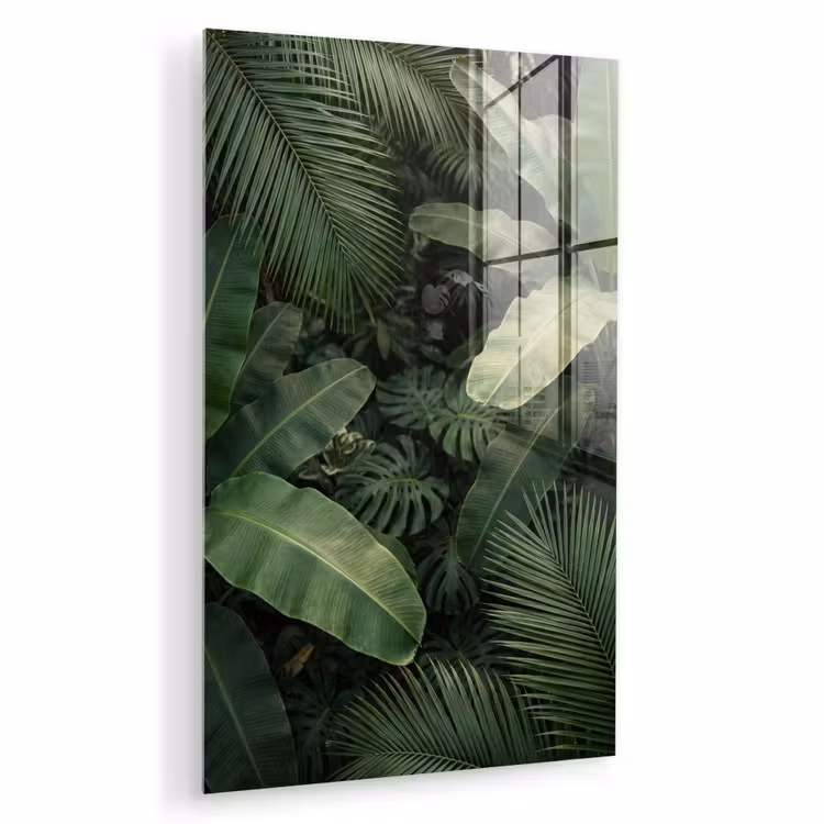 Glas schilderij - Bladeren - Groen - Tropisch - Natuur — 1