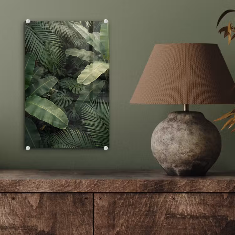 Glas schilderij - Bladeren - Groen - Tropisch - Natuur — 4