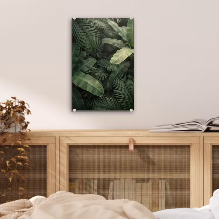Glas schilderij - Bladeren - Groen - Tropisch - Natuur — 5
