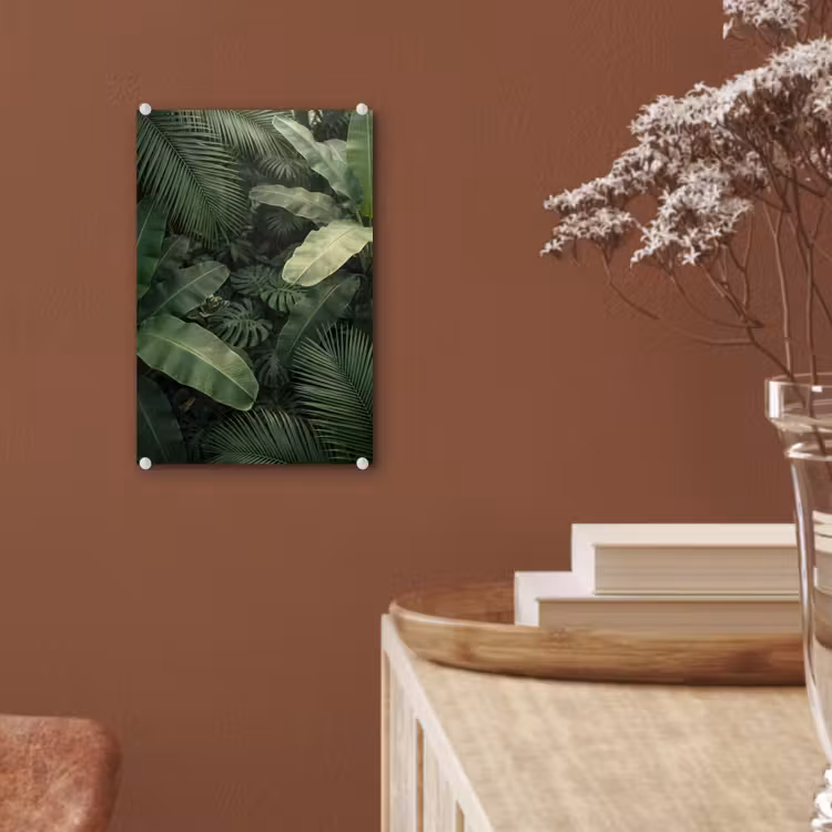 Glas schilderij - Bladeren - Groen - Tropisch - Natuur — 6