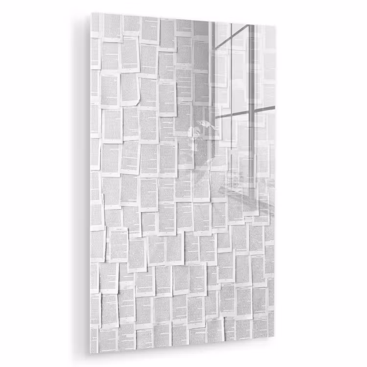 Glas schilderij - Papier - Overlappend - Textuur - Modern - Wit — 1