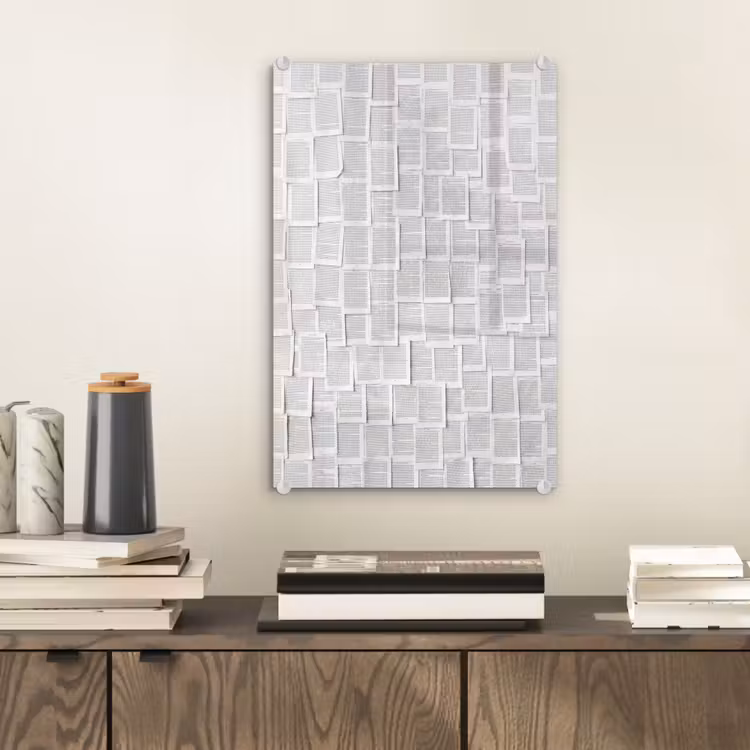 Glas schilderij - Papier - Overlappend - Textuur - Modern - Wit — 2