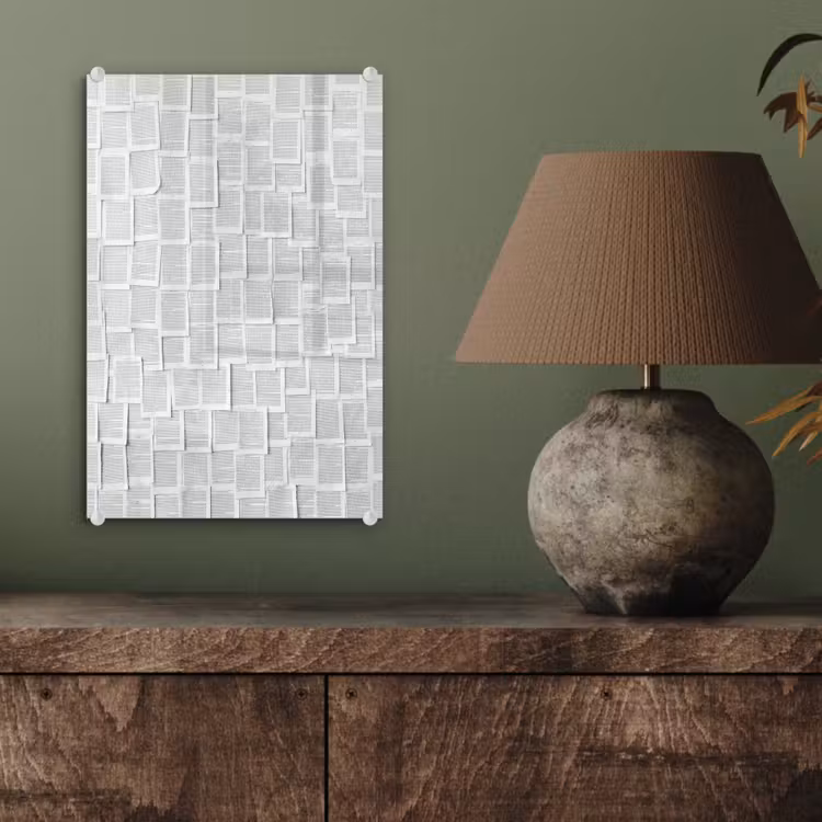 Glas schilderij - Papier - Overlappend - Textuur - Modern - Wit — 4