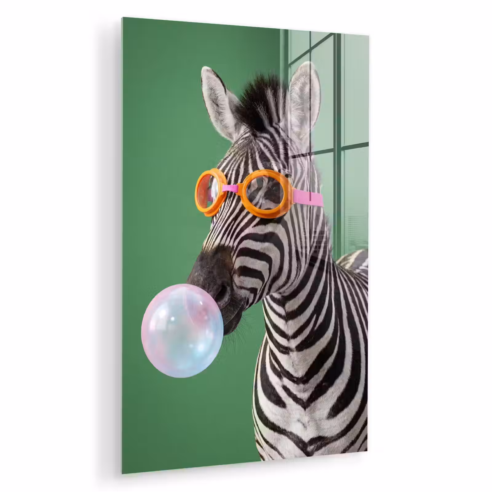 Glas schilderij - Dier - Bril - Bel - Modern - Groen — 1