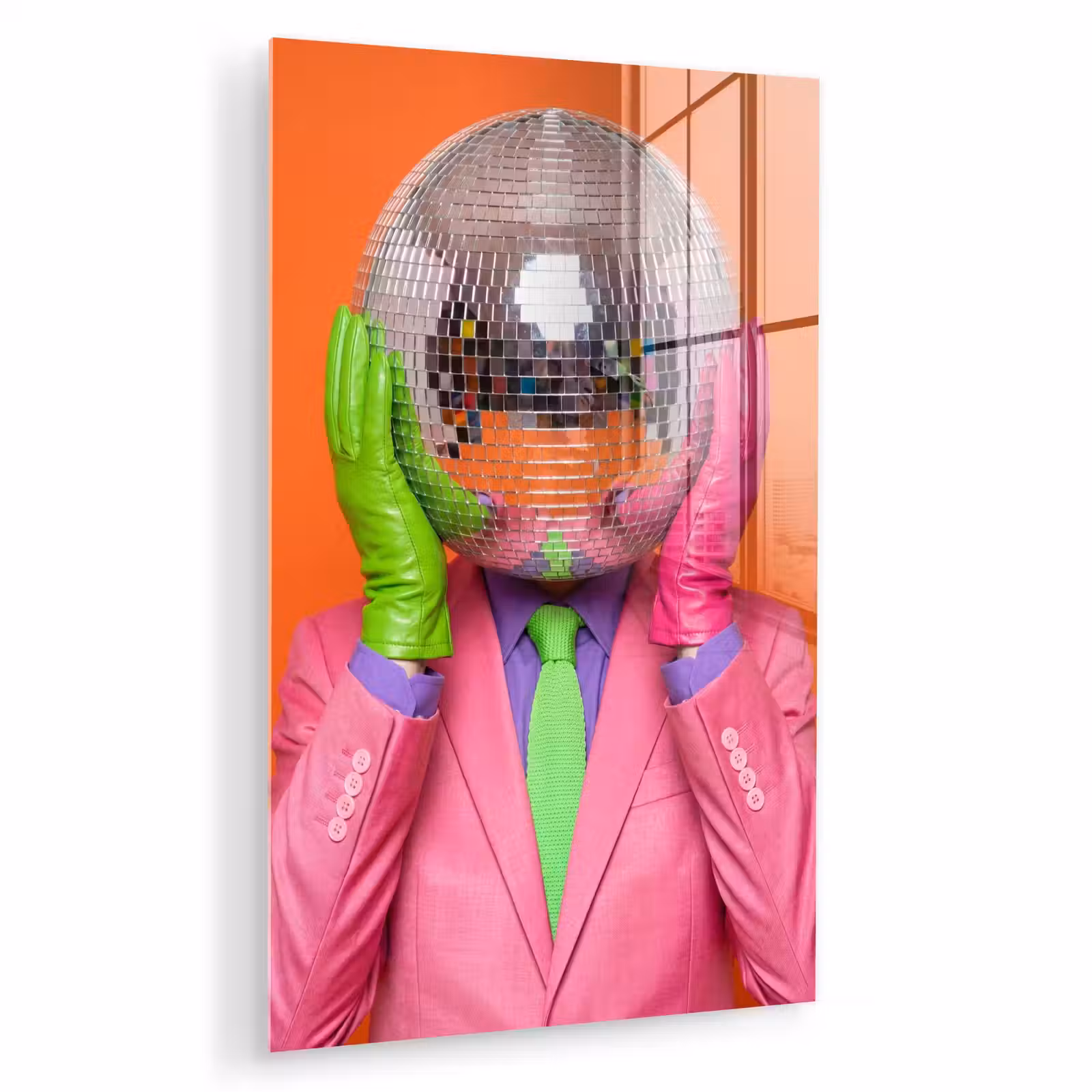 Glas schilderij - Kunst - Disco bal - Kleurrijk - Modern - Studio — 1