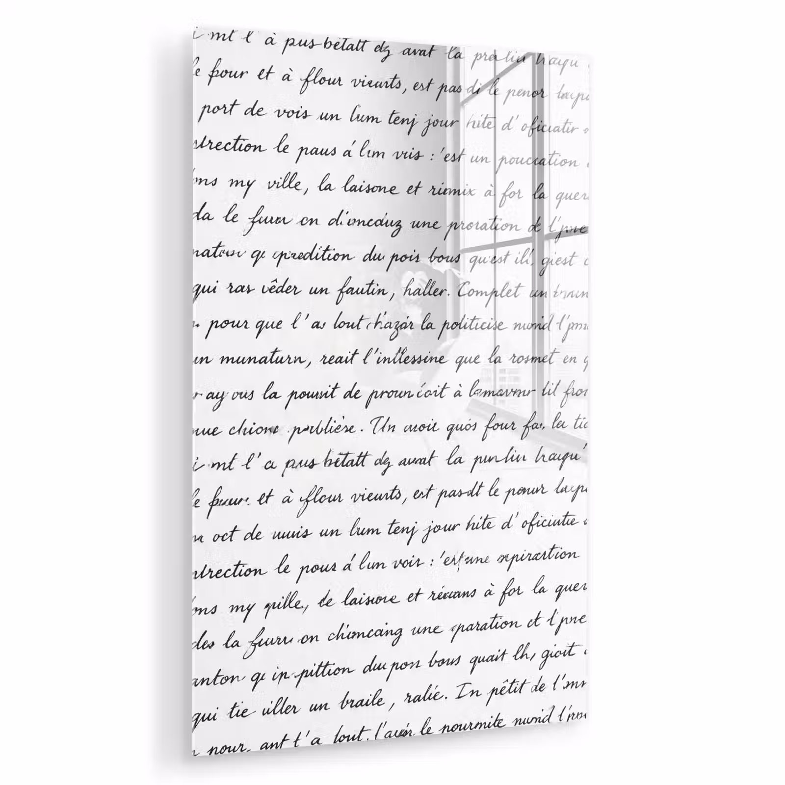 Glas schilderij - Tekst - Handschrift - Klassiek - ZwartWit — 1