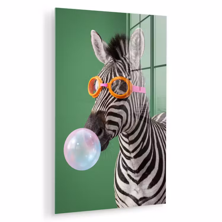Glas schilderij - Dier - Bril - Bel - Modern - Groen — 1