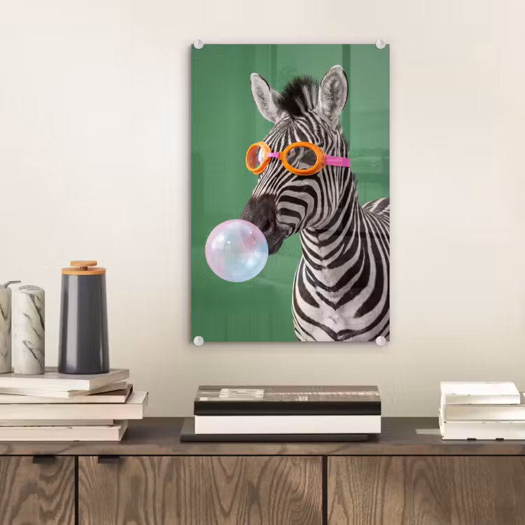 Glas schilderij - Dier - Bril - Bel - Modern - Groen — 2