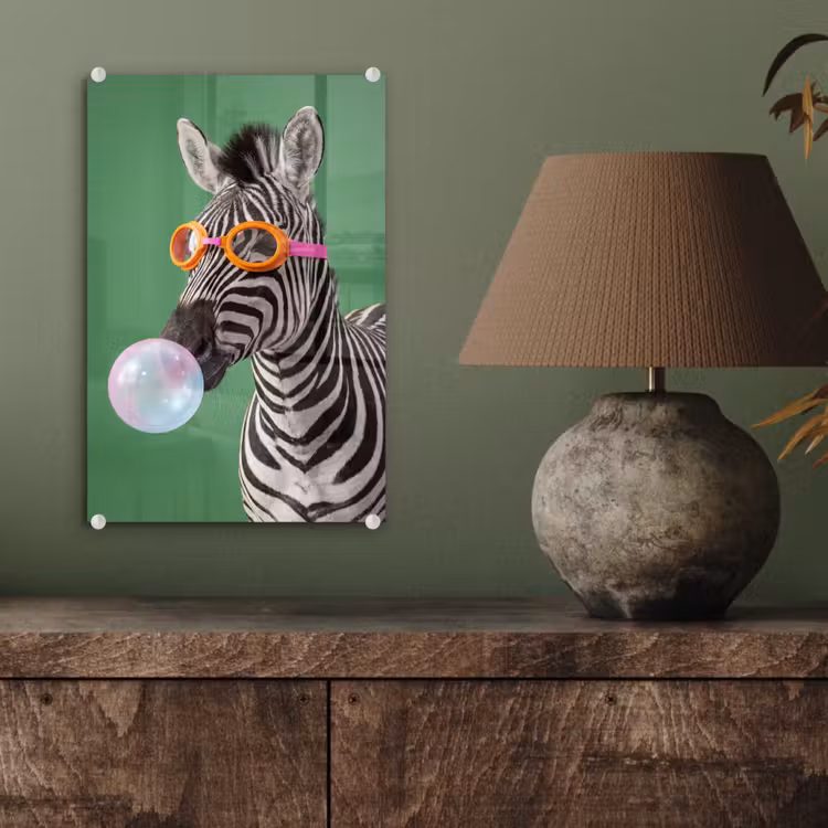 Glas schilderij - Dier - Bril - Bel - Modern - Groen — 4