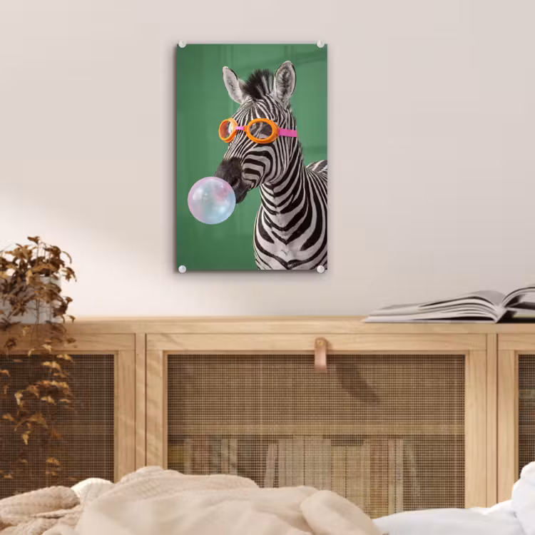 Glas schilderij - Dier - Bril - Bel - Modern - Groen — 5