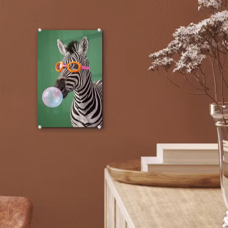 Glas schilderij - Dier - Bril - Bel - Modern - Groen — 6