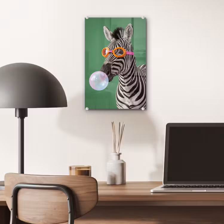Glas schilderij - Dier - Bril - Bel - Modern - Groen — 7